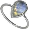 I-be, Anello con pietra di luna arcobaleno in argento Sterling 925 107914 e Argento, 16, cod. 107914