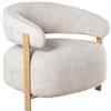 DRW Poltrona in Tessuto con Gambe in Metallo Imitazione Legno Beige 70 x 71 x 76,5 cm