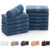 Todocama - Set di 12 asciugamani (30 x 30 cm) 100% cotone morbido e assorbente, 550 gsm premium, blu marino)