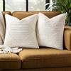 Mecatny Set di 2 federe per cuscini bohémien, beige e bianco, 51 x 51 cm, decorazione moderna neutra, per letto, divano, soggiorno