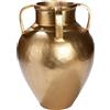 GILDE Vaso Antigua in alluminio - Oro - Rotondo - Altezza 33 cm x Ø 25 cm - Vaso per fiori impermeabile