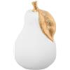 DRW Figura di Una Pera in Ceramica in Bianco Sabbia e Oro 30x20x20 cm