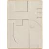 DRW Quadro Astratto Goffrato in Beige e Grigio 120 x 90 x 3,8 cm