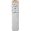 DRW Vaso da Pavimento Traforato in Ceramica in Bianco Sabbia e Oro 45x12x12 cm