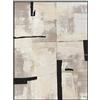 DRW Quadro Astratto Stampato in Beige, Nero e Grigio 120 x 90 x 3,8 cm