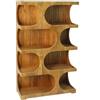 DRW Scaffale da Pavimento con 4 Livelli in Legno Naturale, 149 x 91 x 38 cm