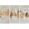 DRW Quadro triptico Tela Astratta in Oro, Beige e Bianco 40 x 80 x 3,2 cm