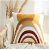 Smiling Onion Copricuscino quadrato moderno stile boho, morbido tessuto trapuntato, motivo geometrico strutturato decorativo astratto bohemien cuscino per divano letto, soggiorno, 1 pezzo, 40 x 40 cm