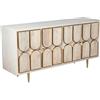 DRW Credenza in Legno con 4 Ante in Beige e Oro 76x152x42 cm