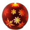 Flair Flower Candela a sfera a LED in vetro con motivo a fiocchi di neve e timer, 10 cm, candela a LED elettrica, luce bianca calda, decorazione natalizia, San Valentino, inodore, antigoccia, senza fiamma