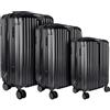 JET LAG - VO1364 - Trolley Londra nero X3 40L 65L 100L Colorazione Viaggio Bagagerie Valigia