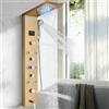JUNSHENG Pannello Doccia JUNSHENG con Display a LED, 5 Modalità d'acqua, Set di Pannelli Doccia Dorati con Soffione, Doccetta, Getti Massaggianti Posteriori e Bocca per Vasca da Bagno