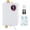 ExKeen Scaldabagno elettrico 3500W 220V Mini scaldabagno con display LCD di temperatura 20-50°C, impermeabile IPX4, scaldabagno elettrico istantaneo per doccia, bagno, cucina