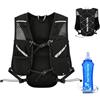 Berelin Gilet da corsa con borraccia da 500ml per donna e uomo, ultraleggero, riflettente, zaino idratazione, catarifrangente, cinghie pettorali regolabili, gilet idratazione per corsa, sentieri, ciclismo