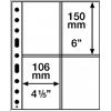 Leuchtturm 358076 Tasche in plastica Trasparente Sh 312, 4 Tasche per Cartoline e Lettere in Formato A6 - Confezione da 50 in PP