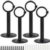 Oridaceae Supporto per Aste Tende da Soffitto, 4 Pezzi Bastone per Tende da Soffitto Acciaio Inox con Viti, Supporti per Aste Tende Diametro Interno 26 mm (Nero)