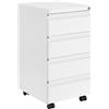 HOMSTEEL Cassettiera Scrivania Mobile, Cassettiera con Serratura, 4 chiavi, 4 Cassetti, in Acciaio, Preassemblato, Bianco