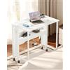 CHOEZON Tavolo pieghevole per computer con ruote, piccolo tavolo pieghevole con base di ricarica, 80 cm, scrivania pieghevole per piccoli spazi, soggiorno, camera da letto, bianco DTDN01CWB