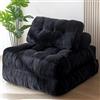 MAXYOYO Divano letto pieghevole convertibile con cuscino, materasso con supporto per la schiena, sedia-letto portatile comoda per soggiorno e camera da letto, Nero