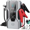 MIAOKE 8000A Booster Avviamento Auto, 12V Avviatore Batteria Auto, 150 PSI Compressore D'aria, Set di Ugelli Abbinati, Clip per Fiori Smart Point, Tubo Gonfiabile, Adatto per Veicoli, Moto, arancione