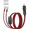 RIIEYOCA Cavo di prolunga per accendisigari da 12 V 24 V maschio a O-Ring, 16 AWG, resistente, 15 A, cavo di alimentazione di ricambio con interruttore on/off, per auto e barche (1 m)