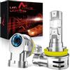 AUXIRACER Lampadine H11 LED, 30000LM 800% 6500K Bianco Freddo, Lampadina H11 H8 H9 LED Abbagliante o Anabbagliante, con Ventola da 15000 giri/min Plug and Play, 2 Pezzi