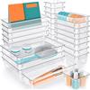 Set 25 Contenitori Organizer per Cassetti in Plastica Trasparente Divisorio Salvaspazio