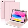 CC Store Custodia con tastiera CC Store per iPad A16 11a generazione 2025/10a 2022 (11/10.9 pollici), per iPad 11/10 Gen, custodia con tastiera wireless staccabile ricaricabile Bluetooth e portamatite, rosa