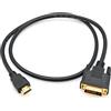 JZK 1M Cavo HDMI a DVI, bidirezionale placcato oro 1080P, cavo convertitore adattatore da HDMI maschio a DVI maschio per proiettore, laptop, TV, PC, lettore DVD