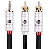 BOAACOUSTIC JIB Cavo RCA Jack 3.5mm Maschio, Cavo 2 RCA Maschio a 1 jack Aux Audio Stereo Adattatore Alta Qualità, per MP3, iPod, Amplificatore Home Audio e hi-fi 1m, Nero
