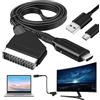 Sporgo Cavo SCART a HDMI, Adattatore e Convertitore Audio Video 1080p/720p per HDTV, STB, VHS, Xbox, PS3, Sky, DVD, Blu-ray (Nero A)