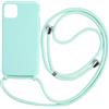 Ququcheng Cover Compatible con iPhone 13 Pro(6.1),Cellulare Girocollo Custodia con Cordino TPU corda Silicone Case Bumper per iPhone 13 Pro(6.1) Custodia-Verde
