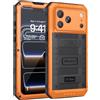 Beeasy Cover per iPhone 17 Pro IP68 Impermeabile Custodia Militare Antiurto Resistente 360° Metallo Armor Protezione Schermo Integrata Rugged Robusta Indistruttibile Subacquea Antipolvere Arancione