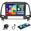 Roinvou 2+64G Android 15 Radio per Hyundai Santa Fe 2006-2012 con Wireless Carplay Android Auto, Android Autoradio 9 Pollici Stereo Auto con WIFI GPS Bluetooth EQ FM/RDS SWC Telecamera Posteriore