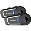 BETOWEY Interfono Moto Bluetooth Coppia, TK-X4 Interfono Casco Moto Di Gruppo Per 6 Persone Con Condivisione Musica, Assistente Vocale, Radio FM, 2 Opzioni Di Microfono (Doppio)