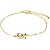 LUXENTER Bracciale Alphabet finitura oro 18k - Lettera R, Talla única, Metallo, Senza pietra preziosa