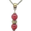 ThurColas Collana donna con pendente pietra naturale 10 mm - stile boho etnico vintage - catena bronzo antico - gioiello artigianale (Corniola)