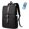 HEROIC KNIGHT Zaino Porta PC Uomo Donna, Leggero Sottile ed Zaino per Laptop Impermeabile per Computer Portatile 15,6 Pollici con Caricabatterie USB Zaino Casual per Uffico Università Scuola Viaggio Business-Nero