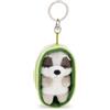NICI Sleeping Pets 63168 - Portachiavi con orsetto lavatore di peluche (8 cm) addormentato in un cestino, accessorio di peluche per zaino o borsa, portachiavi per grandi e piccini, multicolore