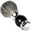 GRUTTI Pennello da Barba | Pennello da barba sintetico - Finto pelo di tasso | Regalo per Rasatura da Uomo | Pennello Barba | Manico in acrilico nero e lega di zinco (senza ruggine)