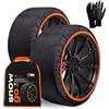 SNOWGO - Set di 2 Calze da Neve in Tessuto - Taglie da XS a XXL - Omologate 16662-1 Europa - Compatibili con Veicoli 4x4, Veicoli elettrici, furgoni e Veicoli Commerciali (S)