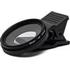 SYSTEM-S Star Light - Filtro a stella a 6 punti, 37 mm, con clip per smartphone, colore: Nero