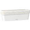 STEFANPLAST - Balconetta decorata Cloe in plastica bianca con riserva d'acqua - h18x50x17 cm