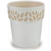 STEFANPLAST - Vaso decorato Cloe in plastica bianco con riserva d'acqua - h29 cm diametro 30 cm