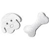 IMINI Orecchini a forma di osso di cane, in argento Sterling 925, per donna, ipoallergenici per orecchie sensibili asimmetriche dopo compleanno ragazza (spazzolato), Argento sterling
