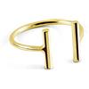 SINGULARU - Anello Sticks. Regolabile dalla Taglia 10 alla 16. Argento Sterling 925 con Finitura Placcata Oro 18 Kt. Taglia Unica. Gioielli da Donna