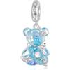 luvhaha Ciondolo a forma di orso colorato in argento Sterling 925, Argento sterling