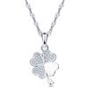 Yumilok Collane in argento sterling Yumilok S925, collane da donne, ciondolo a forma di quadrifoglio portafortuna, zirconi incastonati con un cuore