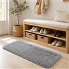 BEIMO Tappeto Shaggy 60x120 cm, Lavabile e Antiscivolo, Grigio, per Interni Camera da Letto e Soggiorno