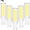 ZYGODLUK Regolabile G9 Lampadine Led 10W Bianco Freddo 6000K 100W Alogena 5 Pezzi